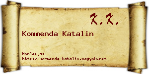 Kommenda Katalin névjegykártya